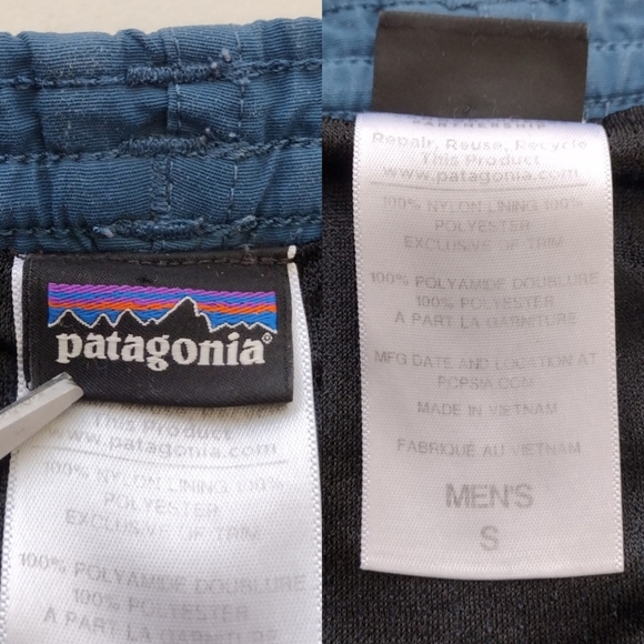 Patagonia Men's Blue Drawstring Outdoors Swim Trunks Shorts Size S - Picture 10 of 16